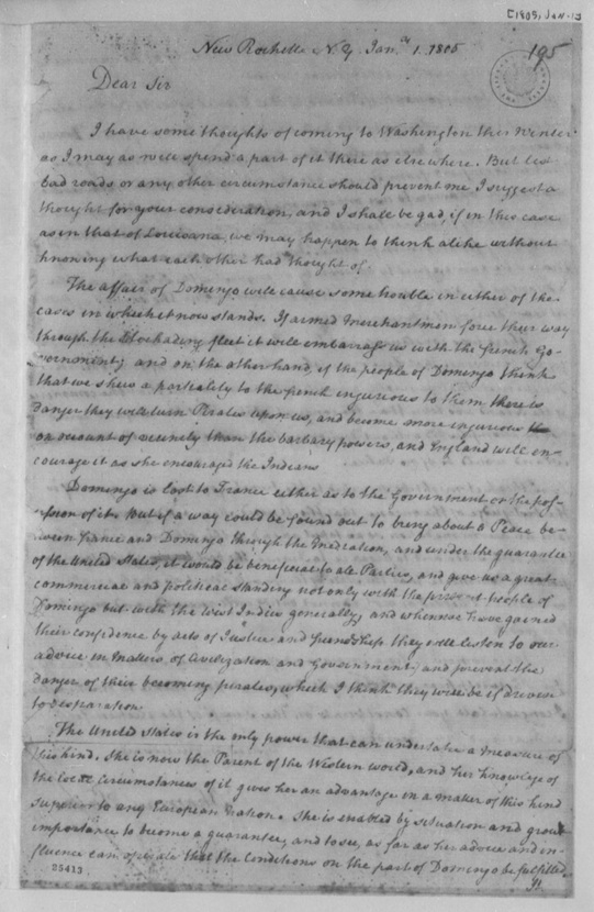 paine to jefferson 1-1-1805