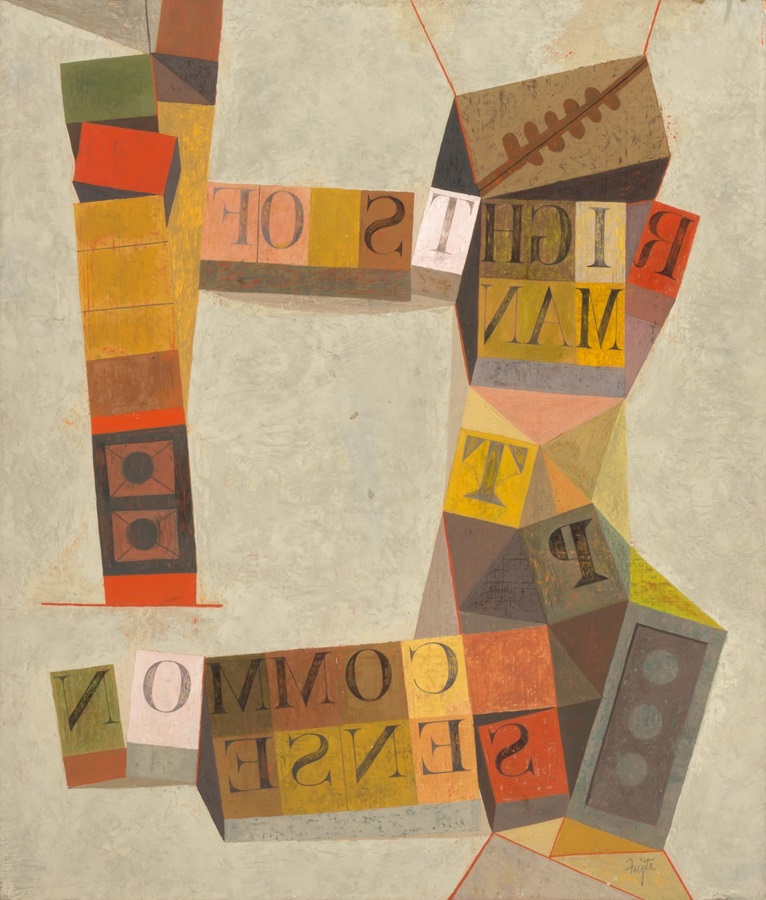 “What we obtain too cheaply we esteem too lightly” is an abstract 1952 gouache on paperboard painting by S. Neil Fujita – Smithsonian American Art Museum