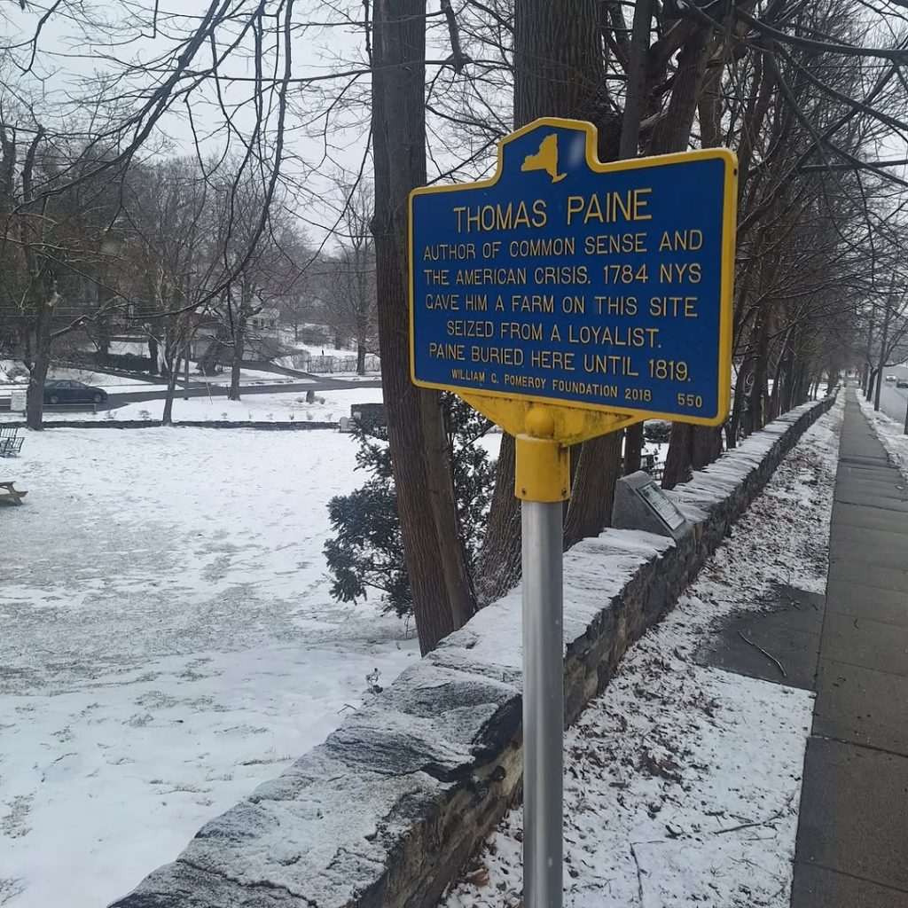 Thomas Paine historical marker in New Rochelle. The marker says in part, "Paine buried here until 1819" - Flickr