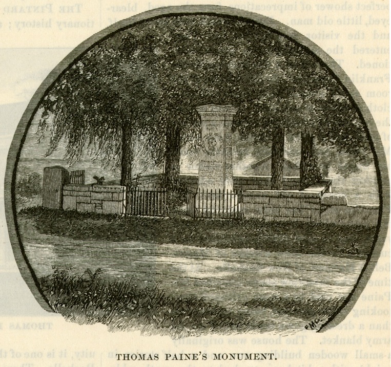 An engraving of Paine's New Rochelle Monument - Westchester County Historical Society