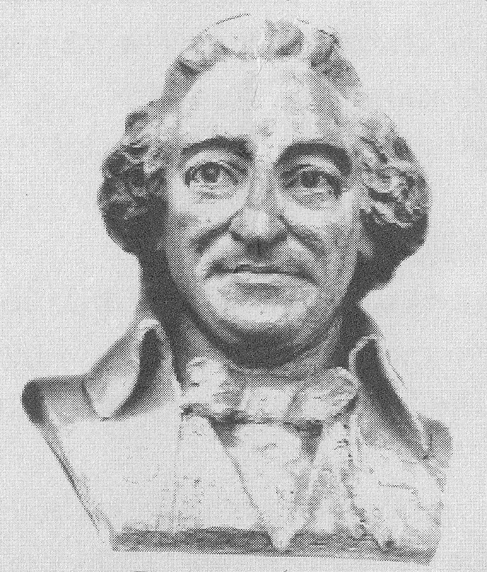 A bust of Thomas Paine at the Leicester Secular Hall in Leicester, England is part of a series called "The Five Busts" by the sculptor Ambrose Louis Vago.