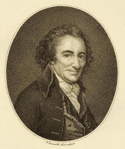 This engraving, created in the 1790s, is titled "Thomas Paine: Ex député à la Convention Nationale" (Former member of the National Convention) and is by François Bonneville.