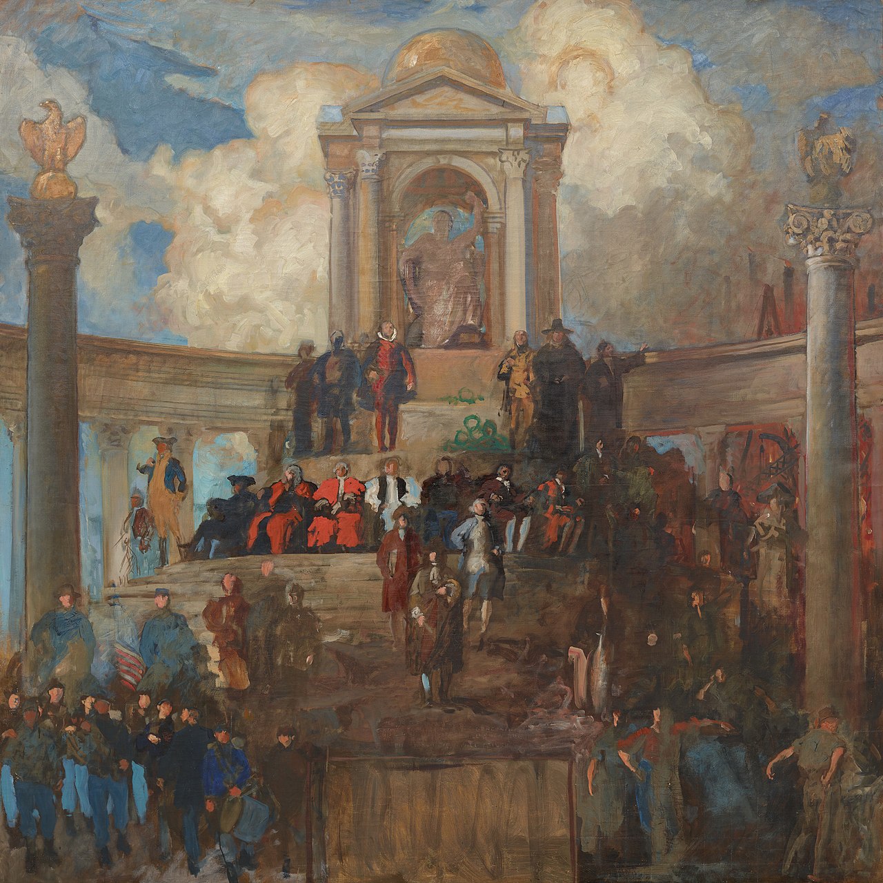 "The Apotheosis of Pennsylvania" is a mural located in the House Chamber of the Pennsylvania State Capitol in Harrisburg, Pennsylvania. Painted by American artist Edwin Austin Abbey between 1908 and 1911
