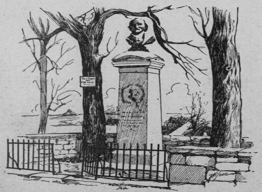 A sketch of the Thomas Paine New Rochelle Monument from the June 5, 1902 Globe Republican, a newspaper in Dodge City, Kansas - Library of Congress